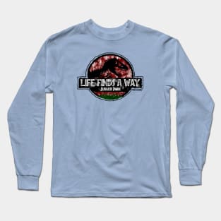 Jurassic - Dr Ian Malcolm Chaos Theory - Life Finds A Way - Long Sleeve T-Shirt